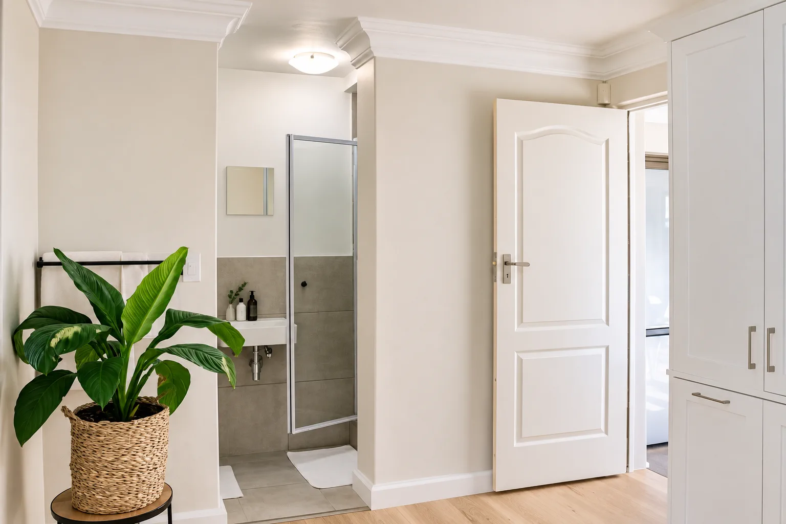 Second bathroom, shower off the hallway